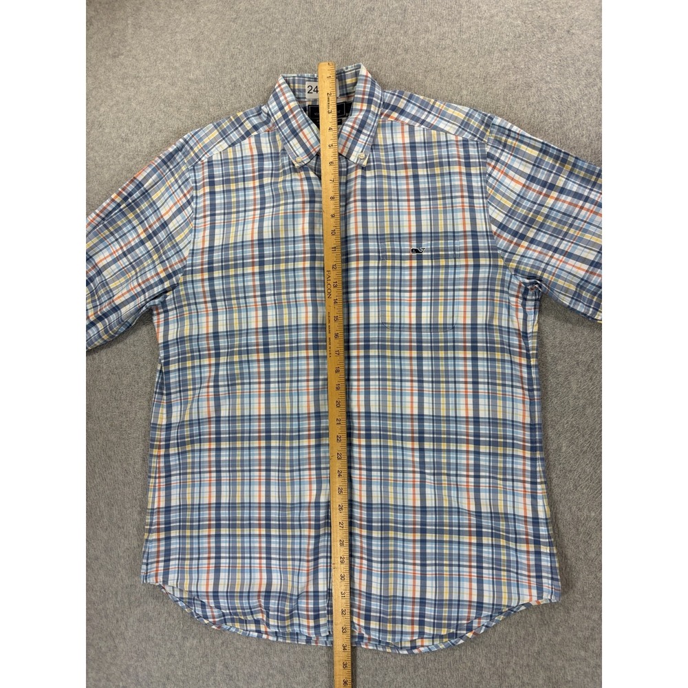 Vineyard Vines Slim Fit TUCKER Plaid Button Down Shirt (Men's Large) Blue - Picture 9 of 11